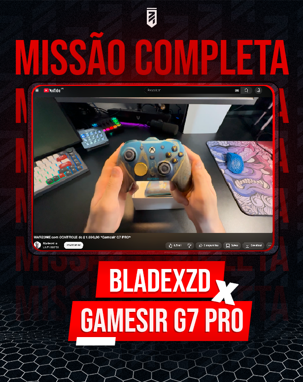 Bladexzd apresenta o controle GameSir G7 Pro durante uma partida de Call of Duty: Warzone